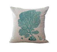 Funda Cojin 45 x 45 Coral Verde Aguamarina Fundas Cojines 45x45 Algodón y Lino Cojines Sofa Transpirabilidad Fuerte Fundas Cojines Sofa con Cremallera Oculta para Dormitorio Sala de Estar 1 Pieces