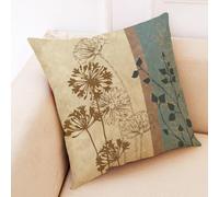 Funda Cojin 45 x 45 Diente León Beige Marrón Cojines Sofa Algodón Lino Funda Cojines Transpirabilidad Funda de Cojines 45x45 Cremallera Oculta Fundas para Cojines Dormitorio Sala de Estar 1 Pcs