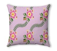 Funda Cojin 45 x 45 Rosa Verde Floral Fundas Cojines 45x45 Cojines Sofa Transpirable Comodidad Lino Lavable a Máquina Funda Almohada con Cremallera Oculta