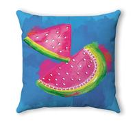 Funda Cojin 45 x 45 Sandía Rosa Fundas Cojines 45x45 Cojines Sofa Transpirable Comodidad Lino Lavable a Máquina Funda Almohada con Cremallera Oculta