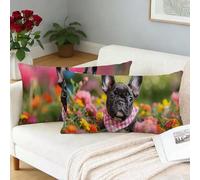 Funda Cojin 45 x 70 cm Juego de 2 vistoso Fundas Cojines perro Funda Cojín Sofá Rectangular Lino Decorativos Funda de Almohada Sofa Cushion Covers Lumbar para Silla Dormitorio Autumn Decoracion L-832