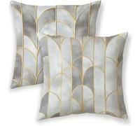 Funda Cojin 45x45 cm Modern Exterior Impermeable Fundas de Almohada de Lino Almohadas Decorativas Sala, Simple Pack de 2, con Cremallera Oculta Cojines Decorativos para Sofá Terraza, Jardín lj-541
