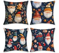 Funda Cojin 45x45 Juego de 4 Cojines Sofa Dibujos Animados Cojines Exterior, Cojin Impermeable Terciopelo Fundas de Almohada Cuadrado, Decoración Jardin Exterior, 45x45cm, Azul Marino, o-536