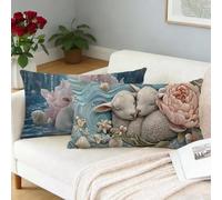 Funda Cojin 45x70 Juego de 2 rosa claro Fundas Cojines animal Funda Cojín Sofá Rectangular Lino Decorativos Funda de Almohada Sofa Cushion Covers Lumbar para Coche Silla Dormitorio Decoracion L-968