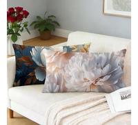 Funda Cojin 45x70CM Juego de 2 planta Fundas Cojines flor Funda Cojín Sofá Rectangular Lino Decorativos Funda de Almohada Sofa Cushion Covers Lumbar para Coche Silla Dormitorio Autumn Decoracion L-974
