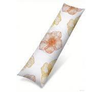 Funda Cojin 50x150 Flores Suave Terciopelo Rectangular Cojin Embarazada, Cojines Sofa con Cremallera Invisible, Color naranja Otoño Fundas Cojines, Hogar Dormitorios Decorativas Fundas Almohadas J-14