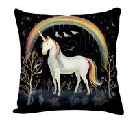 Funda Cojin 50X50 Animales Blancas Cojines de Lino Suave con Cremallera Invisible, Decorativa para Sofá Dormitorio, Estilo Moderno