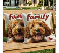Funda Cojin 50x50 cm Animal Cojines para Sofa Exterior Impermeable Lino Beige Almohadas Decorativos Sofá, Doble Cara Impresa para Salón Cama Silla Oficina Dormitorio Habitacion Lumbar Pack de 2 dj-610