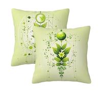 Funda Cojin 50x50 Juego de 2, Fundas Cojines Exterior Verdi Fundas de Cojines Sofa para Jardin Exterior, Cuadrado Impermeable Lino Funda de Almohada Planta Decor, Regalos Originales para Mujer -3270