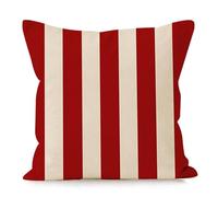 Funda Cojin 50X50 Rayas Rojas Fundas De Cojín De Lino Cojines,Super Suave Decoracion Hogar Fundas para Cojines,Confortable Fundas Cojines Sofa Modernas Y con Cremallera Invisible