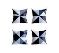 Funda Cojin 50x50Cm Juego de 4 Exterior Fundas de Cojines Sofa Triángulo Impresión a Doble Cara Simple Impermeable Cuadrado Sofa Almohada Covers para Terraza Exterior Regalo Mujer XTBZ-10249