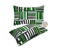 Funda Cojin 50x70 cm, Fundas Cojines Verde Juego de 2, Funda de Cojin Annata Cojines Rectangulares, Lumbar Cojine para Sofa de Lino con Cremallera Oculta, Oficina Silla Decoracion del Hogar -zt352