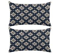 Funda Cojin 50x70 cm Juego de 2 Fundas Cojines Azul Oscuro Poliéster Lino Funda Almohada Decorativo Fundas de Cojín Arte Moderno con Cremallera Invisible para Sofá Dormitorio Sala de Estar -XY554