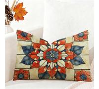 Funda Cojin 50x70 cm Retro Funda Almohada Juego De 1 Fundas Cojines Mármol Terciopelo Cojines Rectangulares con Cremallera Invisible, Decorativos Navideña Jardín Sala de Estar Sofá Dormitorio 1h-95