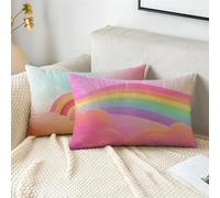 Funda Cojin 50x70 cm Rosa Fundas Cojines Vistoso Funda Almohada Juego De 2 Terciopelo Rectángulo Cojines Exterior, Cremallera Invisible, Decorativos Jardín Sala de Estar Sofá Dormitorio Oficina 2s-399