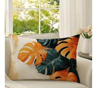 Funda Cojin 50x70 cm Tropical Fundas Cojines Hoja Cojines Exterior Terciopelo Funda Almohada con Cremallera Invisible Cushion Covers para Decorativos Sala de Estar Sofá Dormitorio Cama 1D#236