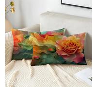 Funda Cojin 50x70 cm Verde Fundas Cojines Rosa Funda Almohada Juego De 2 Terciopelo Rectángulo Cojines Exterior, Cremallera Invisible, Decorativos Jardín Sala de Estar Sofá Dormitorio Oficina 2s-423