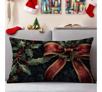 Funda Cojin 50x70 cm Verde oscuro Fundas Cojines Hoja Funda Almohada Juego De 1 Lino Rectángulo Cojines Exterior con Cremallera Invisible, Navidad Decorativos Jardín Sofá Dormitorio Oficina 3s-385