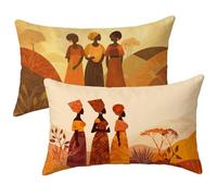 Funda Cojin 50x70 Juego 2, África Cojines Exterior Jardin Impermeable Lino Fundas de Almohada, Mujer Cojines Sofa Cama, para Verano Decorativos Exterior Jardín Balcón, Regalos para Mujeres E-1700