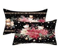 Funda Cojin 50x70 Juego de 2 Rojo Cojines Exterior Floral Funda Almohada Rectangulares Terciopelo Decorativos Cushion Covers con Cremallera Invisible para Sala Estar Sofá Decoracion Otoño Regalos,J531
