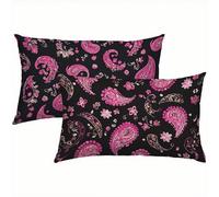 Funda Cojin 50x70 Red Juego de 2, Terciopelo Retro Fundas Cojines Exterior Impermeable, Funda de Almohada con Cremallera Oculta, Cómodo y Transpirables, para Cojines Decorativos, Sofá, Jardín S5-673