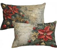 Funda Cojin 50x70 Retro Fundas Cojines Flor Juego de 2, Doble Cara Impresión Lino Almohada con Cremallera Invisible Decorativas Cojines Sofa para Sofá Decoración Cama,Room Decor, Regalo Mujer,Model124