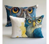 Funda Cojin 50x70cm Azul Fundas Cojines Pájaro Cojines para Sofa Decoración Lino Almohada Juego 2 Piezas,Cremallera Oculta,Verano Decorativa Doble Estampado,Hogar Sofá Silla Cama Sala Estar LK-1487