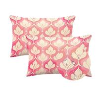 Funda Cojin 50x70cm Cojines Exterior Impermeable 2 Piezas Rectangulares Lino Fundas de Almohada Flor,Grandes Cushion Covers con Cremallera Oculta,Patio Jardín Otoño Decorativas Cushion Raya,LY-924