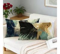 Funda Cojin 50x70cm Juego de 2 Ángel Fundas Cojines ala Funda Cojín Sofá Rectangular Lino Decorativos Funda de Almohada Sofa Cushion Covers Lumbar para Coche Silla Dormitorio Autumn Decoracion L-510