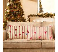 Funda Cojin 50x80 2 Piezas, De Dos Caras Amar Patrón Lino Cojines Sofa, Hogar Decoracion Navidad Funda Almohada, Rectangular Decoracion Hogar y Dormitorio Exterior Fundas Cojines, Rojo P-w-286