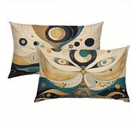 Funda Cojin 50x80 Abstract Juego de 2, Terciopelo Retro Fundas Cojines Exterior Impermeable, Funda de Almohada con Cremallera Oculta, Cómodo Transpirables, para Cojines Decorativos Sofá Jardín S5-149