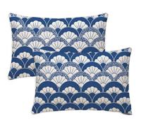 Funda Cojin 50x80 cm Fundas Cojines Azul Cojin Rectangulares Sofá Decorativos 2 Piezas Boho Cojines para Sofa Jardin Felpa Corta Suave Almohada para Coche Silla Dormitorio Decoracion, Regalo S-917