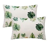 Funda Cojin 50x80 cm Fundas Cojines Simple Cojin Rectangulares Sofá 2 Piezas Plantas Naturales Cojines para Sofa Jardin Felpa Corta Suave Almohada para Coche Silla Dormitorio Decoracion, Regalo S-889