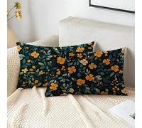 Funda Cojin 50x80 cm Marina de Guerra Fundas Cojines Floral Funda Almohada Juego De 2 Terciopelo Rectángulo Cojines, Cremallera Invisible, Decorativos Jardín Sala de Estar Sofá Dormitorio 2s-513