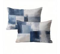 Funda Cojin 50x80 Gris Juego de 2, Retro Fundas Cojines Exterior Impermeable, Lino Funda de Almohada con Cremallera Oculta, Suave Cómodo y Fácil Cuidado, Adecuado para Sofá, Cama, Jardín K2-151