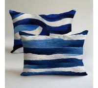 Funda Cojin 50x80cm Marina De Guerra Fundas Cojines Abstracto Cojines para Sofa Decor Lino Almohada Juego 2 Piezas，Cremallera Oculta，Verano Decorativa Doble Estampado，Hogar Sofá Cama Sala Estar L-L643