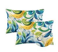 Funda Cojin 50x90cm Cojines Exterior Impermeable 2 Piezas Rectangulares Lino Fundas de Almohada Sueño,Grandes Cushion Covers con Cremallera Oculta,Patio Jardín Otoño Decorativas Cushion Planta,LY-912