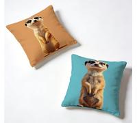 Funda Cojín 55 x 55 Juego de 2 MarróN, Funda De Almohada 55x55 cm Cojine Exterio Suricatas Decoracion Cojines Sofa Lino con Cremallera Oculta Primavera Verano Decorativos, Regalos Mujeres 7-2W132B