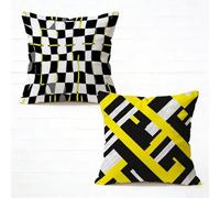 Funda Cojín 55x55cm Juego de 2 Color Cojines Sofa Exterior Impermeable Abstracto Decorativos Funda Almohada Velours Patrón Impresión a Doble Cara HD para Exterior Primavera Decorativos, 0-1926ET