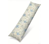 Funda Cojin 60x180 Flores Suave Terciopelo Rectangular Cojin Embarazada, Cojines Sofa con Cremallera Invisible, Azul Otoño Fundas Cojines, Hogar Salon Dormitorios Decorativas Fundas Almohadas J-6