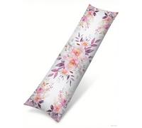 Funda Cojin 60x180 Flores Suave Terciopelo Rectangular Cojin Embarazada, Cojines Sofa con Cremallera Invisible, Rosa Otoño Fundas Cojines, Hogar Salon Dormitorios Decorativas Fundas Almohadas J-50