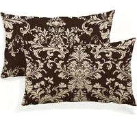 Funda Cojin 60x40 Retro Cojines Sofa Funda de Cojines Naturaleza Lino Juego de 2, Almohada Rectangular de Decorativa Modernas con Doble Cara para Salón, Cama, Jardín, Exterior, Terraza, Coche JK-96