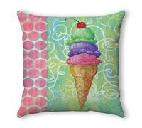 Funda Cojin 60x60 Cereza Verde Rosa Fundas Cojines 60x60 Cojines para Sofa Decorativos para Cama Sala de Estar Jardín Coche Lino Lavable con Cremallera