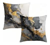 Funda Cojin 60x60 cm Juego de 2 Exterior Impermeables Fundas de Cojines Gris Decorativos Cojines para Sofa Mármol Cushion Covers Impresión a Doble Cara para Sofá Sala Balcón Patio Jardín Regalo C-7