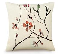 Funda Cojin 60X60 Flores Beige Fundas De Cojín Lino Cojines,Super Suave Decoracion Hogar para Cojines Sofa,Fundas Modernas con Cremallera Invisible