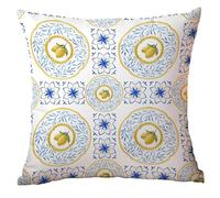 Funda Cojin 60x60 Hoja De Limón Azul Fundas de Cojines Decorativos con Cremallera Oculta Funda Almohada en Pelo Suave Cojines Sofa Cama Cualquier Amueblamiento