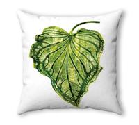 Funda Cojin 60x60 Hojas Tropicales Verdes Funda Almohada Tela de Lino Transpirable Lavable Hogar Decoración para Jardín Oficina Coche Fundas Cojines Sofa con Cremallera Invisible