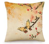 Funda Cojin 60X60 Mariposa Amarilla Super Suave Decoracion Hogar para Lino Cojines Sofa,Fundas Modernas con Cremallera Invisible Almohada Elegantes Decorativa Dormitorio,Silla,Cama