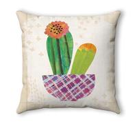 Funda Cojin 60x60 Plantas Verde Naranja Fundas Cojines 60x60 Cojines para Sofa Decorativos para Cama Sala de Estar Jardín Coche Lino Lavable con Cremallera