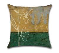 Funda Cojin 60x60 Retro Verde Amarillo Funda Almohada Tela de Lino Transpirable Lavable Hogar Decoración para Jardín Oficina Coche Fundas Cojines Sofa con Cremallera Invisible